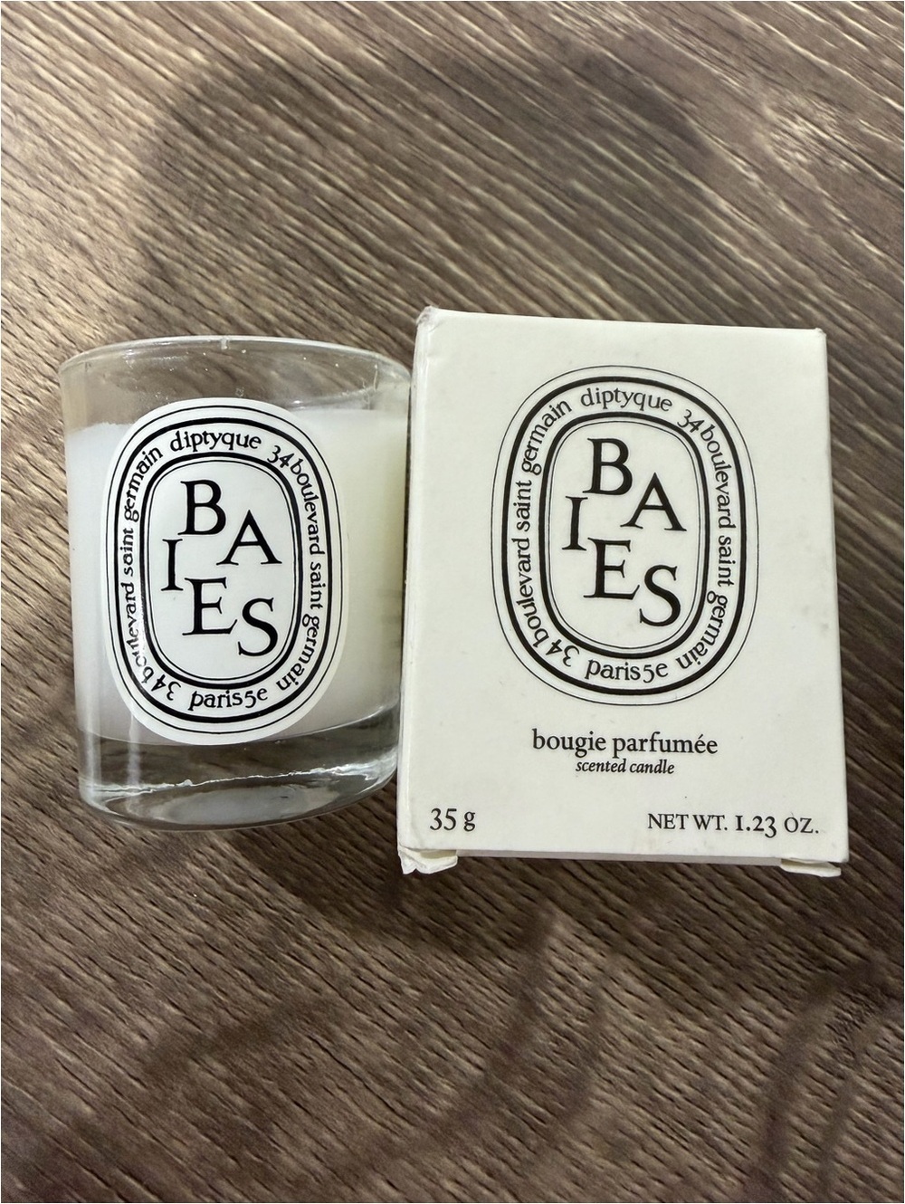 Diptyque Baies Candle in Clear Glass 1.23oz 35g